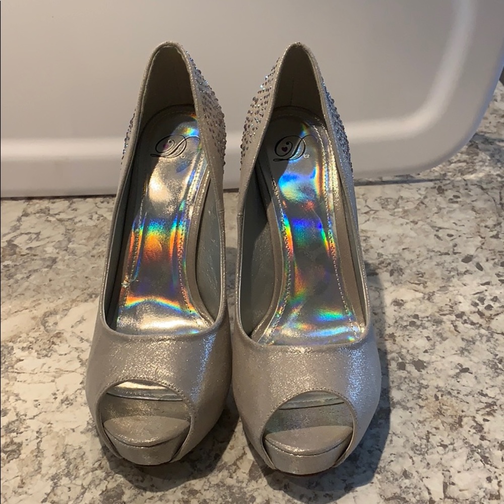 Dressy silver high heels